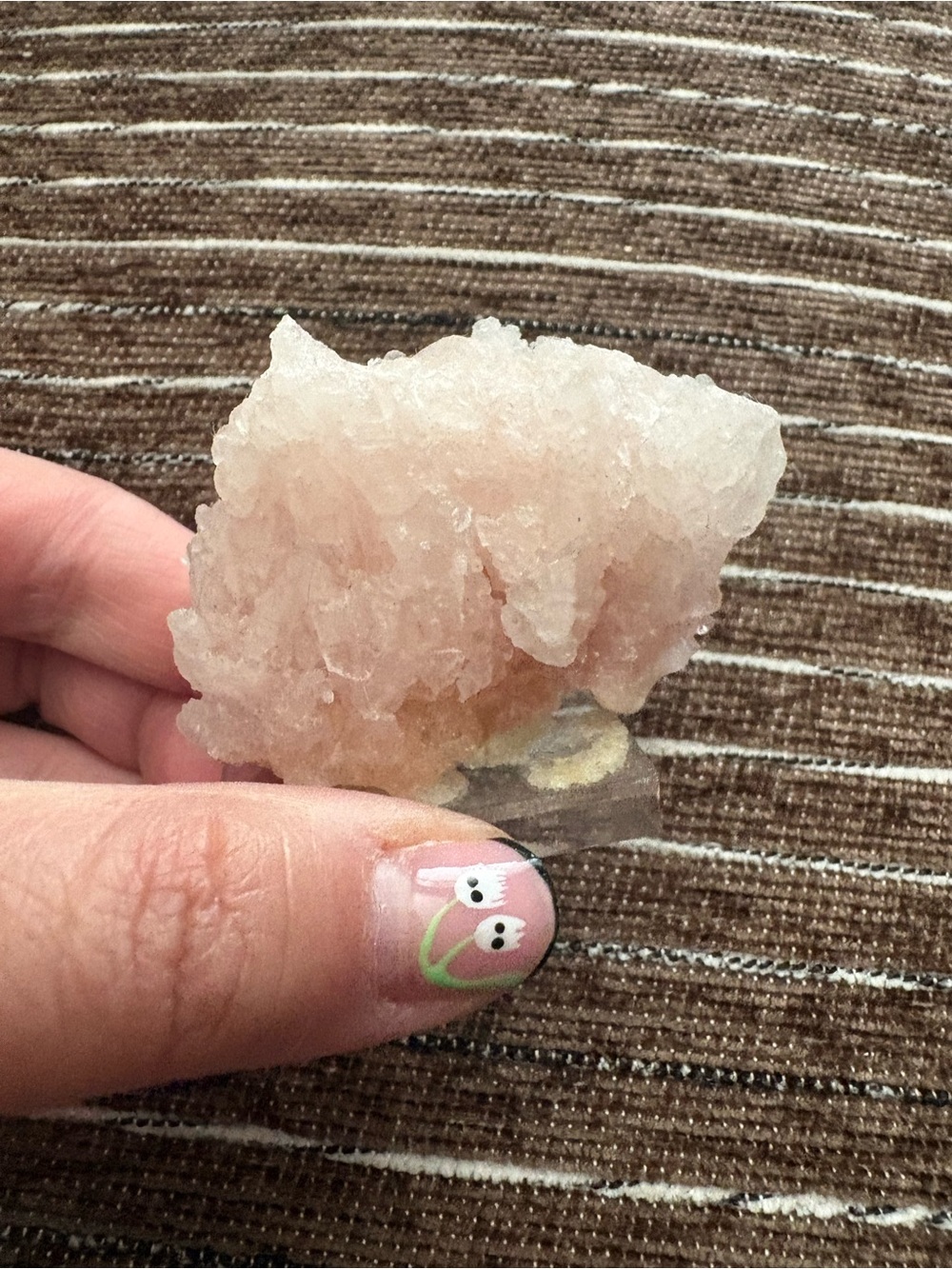 Small rose quartz crystal specimen